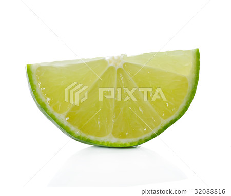 Fresh lime and slice, Isolated on white background 32088816