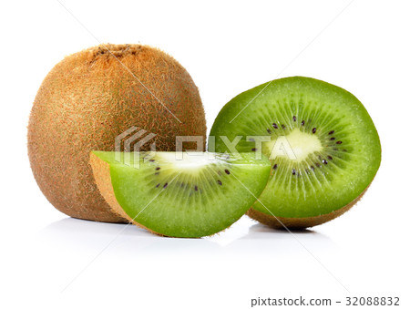 Fresh kiwi fruit on white background 32088832