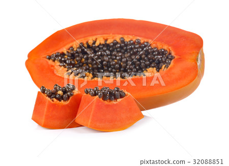 ripe papaya isolated on a white background ripe papaya isolated on a white background 32088851