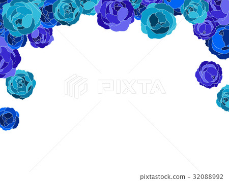 Blue roses 02_2 (with stitch line) - Stock Illustration [32088992] - PIXTA