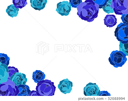 Blue rose 04_2 (with stitch line) - Stock Illustration [32088994] - PIXTA
