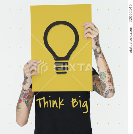 Inspiration Fresh Ideas Imagination Bulb Sign 32093149