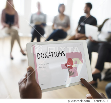Group of people meeting charity donations campaign 32093895