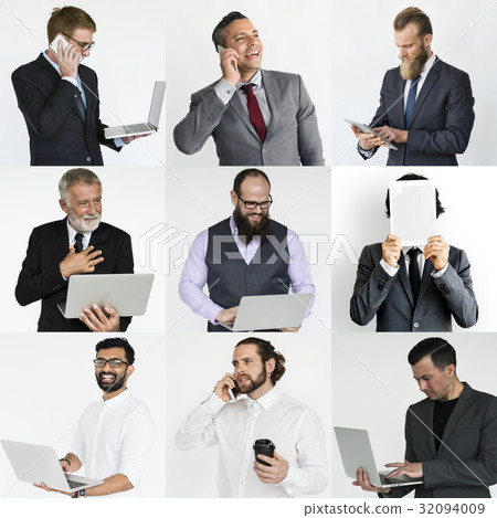 Collection of diverse people using digital devices Collection of diverse people using digital devices 32094009