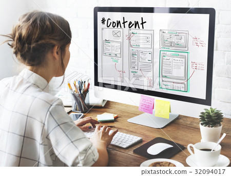 Website development layout sketch drawing Website development layout sketch drawing 32094017