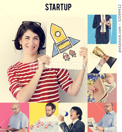 Studio People Collage Business Startup Concept Studio People Collage Business Startup Concept 32094412