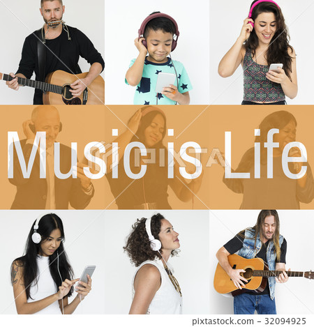 Set of Diversity People Get in Tune Music Collage 32094925