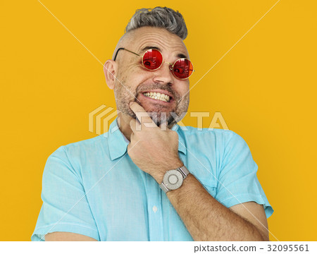 Man Smiling Happiness Studio Portrait Man Smiling Happiness Studio Portrait 32095561