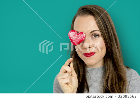 Woman Smiling Happiness Heart Love Romance Woman Smiling Happiness Heart Love Romance 32095562