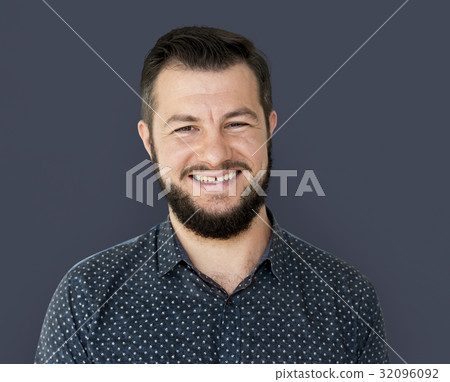 Man standing and smiling for photoshoot Man standing and smiling for photoshoot 32096092
