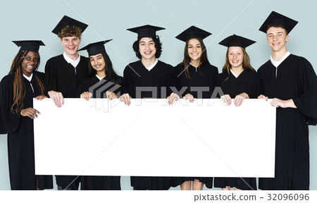 Diverse Group Of Students Holding Placard 32096096