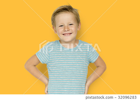 Little Boy Smiling Face Expression Studio Portrait 32096283