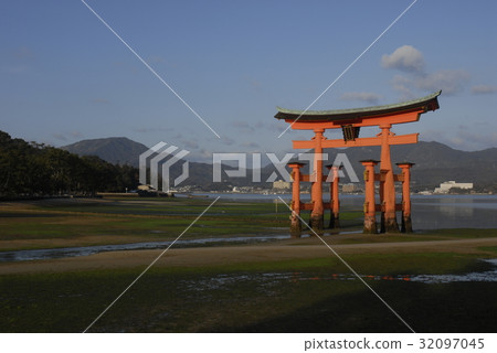 Miyajima Otori Low tide Morning of winter Miyajima Otori Low tide Morning of winter 32097045