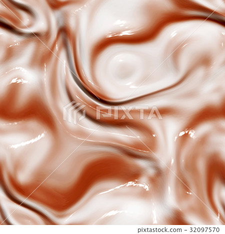 Colorful and delicate milk chocolate ice cream close-up material texture background, top view (seamless connection, high resolution 3D CG rendering ∕ coloring illustration) 32097570