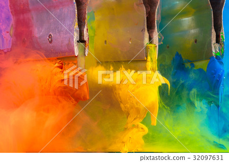 splash watercolor into plastisol ink 32097631