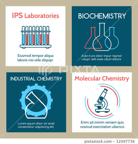 Molecular and industrial chemistry cards set 32097736