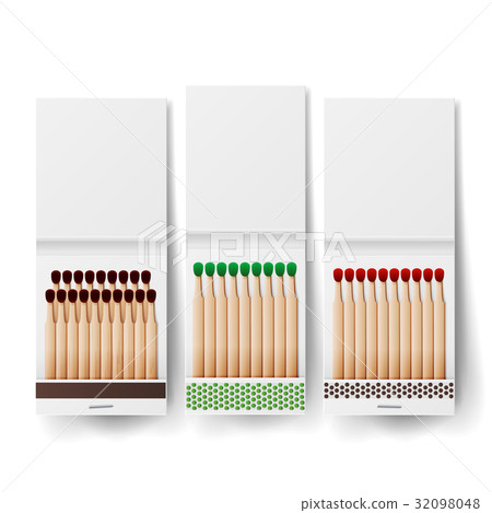 Book Of Matches Vector. Top View Closed Opened 32098048