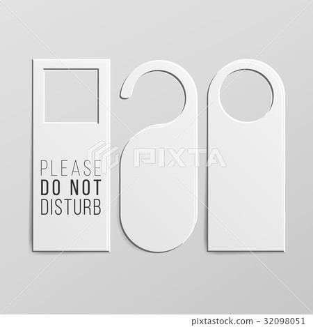 Door Handle Lock Hangers Set. Realistic Mock Up 32098051