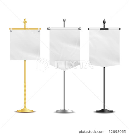 Vector Blank Table Flags Vector Clean Mockup Stock Illustration