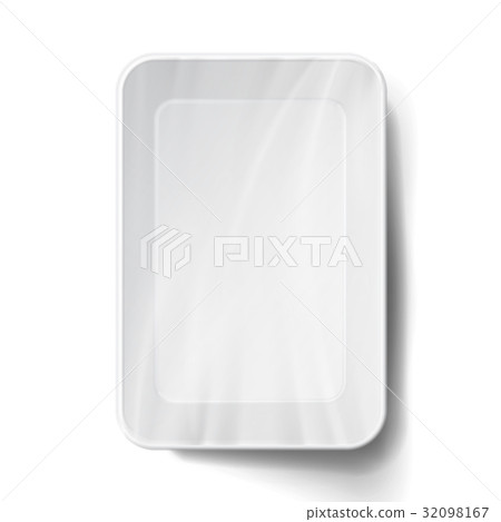 Styrofoam Food Tray Vector. White Empty Blank Styrofoam Food Tray Vector. White Empty Blank 32098167
