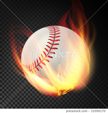 Baseball On Fire. Burning Style. Illustration Baseball On Fire. Burning Style. Illustration 32098170
