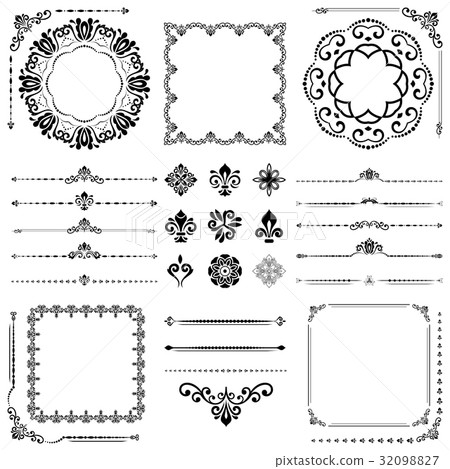 Vintage Set of Vector Horizontal, Square and Round Vintage Set of Vector Horizontal, Square and Round 32098827