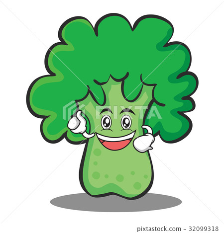 Enthusiastic broccoli chracter cartoon style 32099318