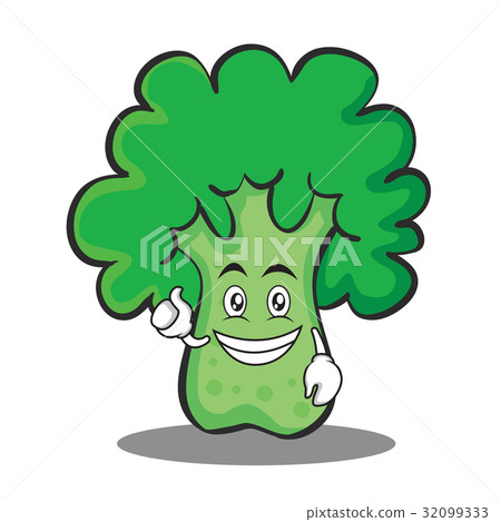 Optimistic broccoli chracter cartoon style 32099333