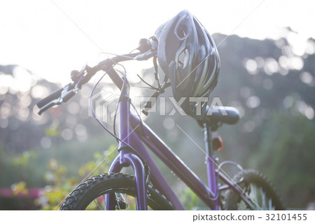 Bicycle parked in park Bicycle parked in park 32101455