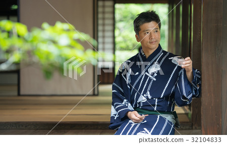 浴衣冷凍日式日本清酒夏緣圖像 32104833
