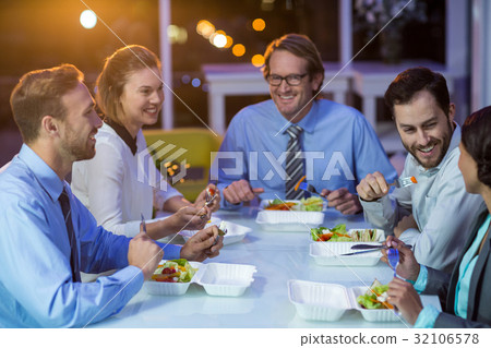 Group of businesspeople having meal Group of businesspeople having meal 32106578