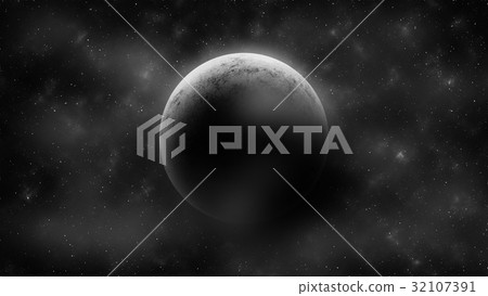 Crescent moon on cloudy space . illustration Crescent moon on cloudy space . illustration 32107391