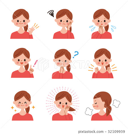 Female facial expression A Female facial expression A 32109939