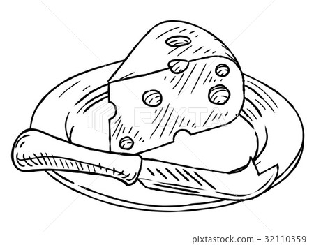 Cheese Slice Vintage Retro Woodcut Style Cheese Slice Vintage Retro Woodcut Style 32110359