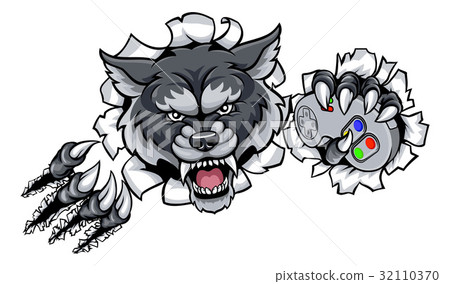 Wolf Animal Esports Gamer Mascot Wolf Animal Esports Gamer Mascot 32110370