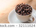 coffee beans in the white cup. 32111024