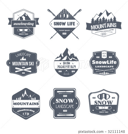 Winter Sport - vintage vector set of logos 32111148