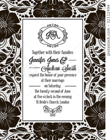 Elegant floral swirls, lacy pattern ornate frame Elegant floral swirls, lacy pattern ornate frame 32112494