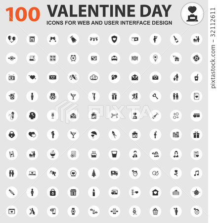Valentine day icons set - Stock Illustration [32112611] - PIXTA