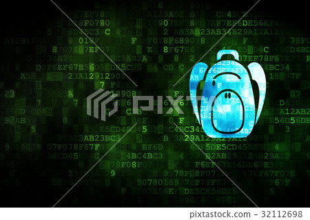 Learning concept: Backpack on digital background 32112698