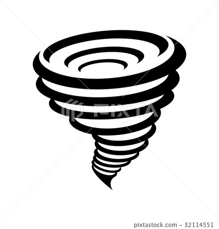 Tornado symbol isolated on yellow background Tornado symbol isolated on yellow background 32114551