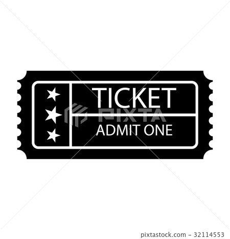 ticket icon, black on the white background - Stock Illustration ...