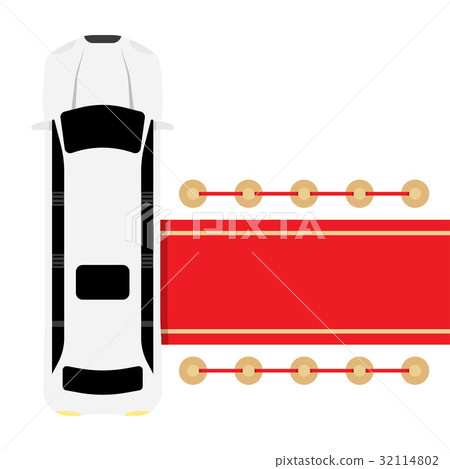 white limousine parked near red carpet 32114802