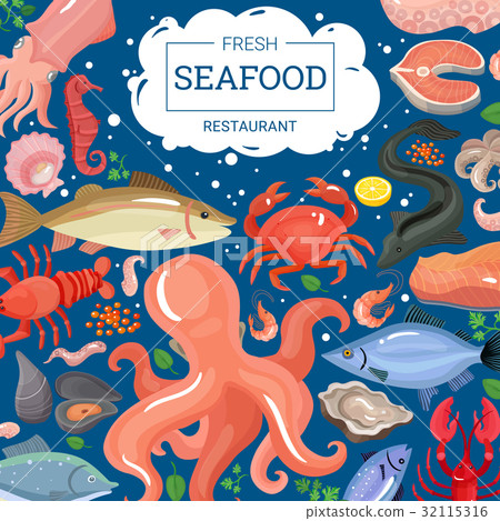 Fresh Seafood Restaurant Background 32115316