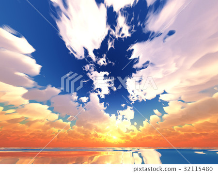 Wind and clouds with the sea Wind and clouds with the sea 32115480