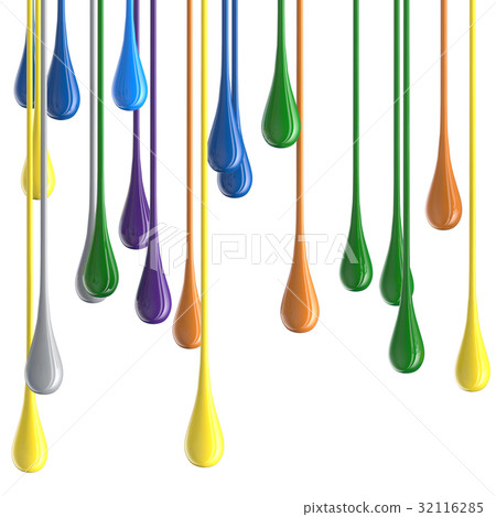 3D color glossy paint drop blobs 3D color glossy paint drop blobs 32116285