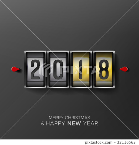 Happy New Year 2018. Vector Greeting Card 32116562