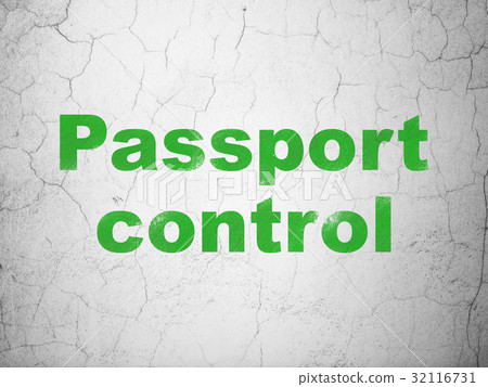 Travel concept: Passport Control on wall 32116731