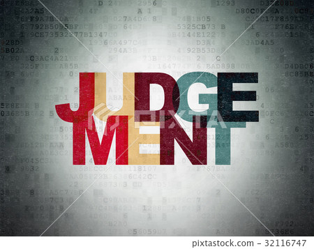 Law concept: Judgement on Digital Data Paper 32116747