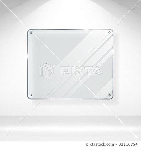 Advertising Stand Glass Vector. Realistic Glass On 32116754